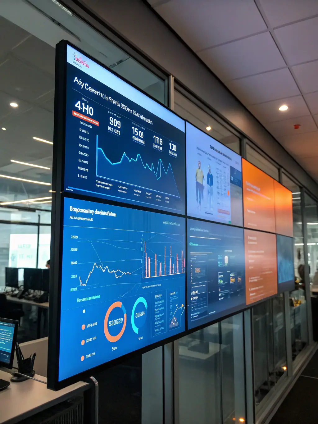 An image showing a digital ad campaign dashboard with performance metrics and ad creatives, highlighting Future Pros Agency's Google & Meta Ads management.