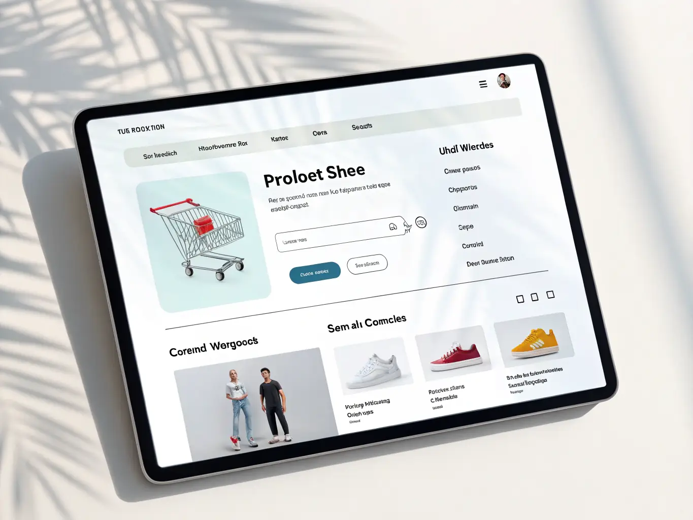 A clean, modern Shopify store interface showcasing a variety of products with clear navigation and a prominent search bar, emphasizing ease of use and visual appeal.