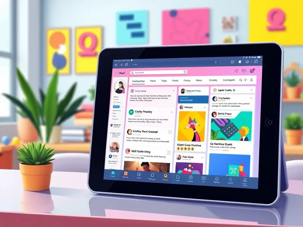 A vibrant and engaging social media feed showcasing a brand's content, including posts, stories, and ads, demonstrating a strong social media presence and audience engagement.