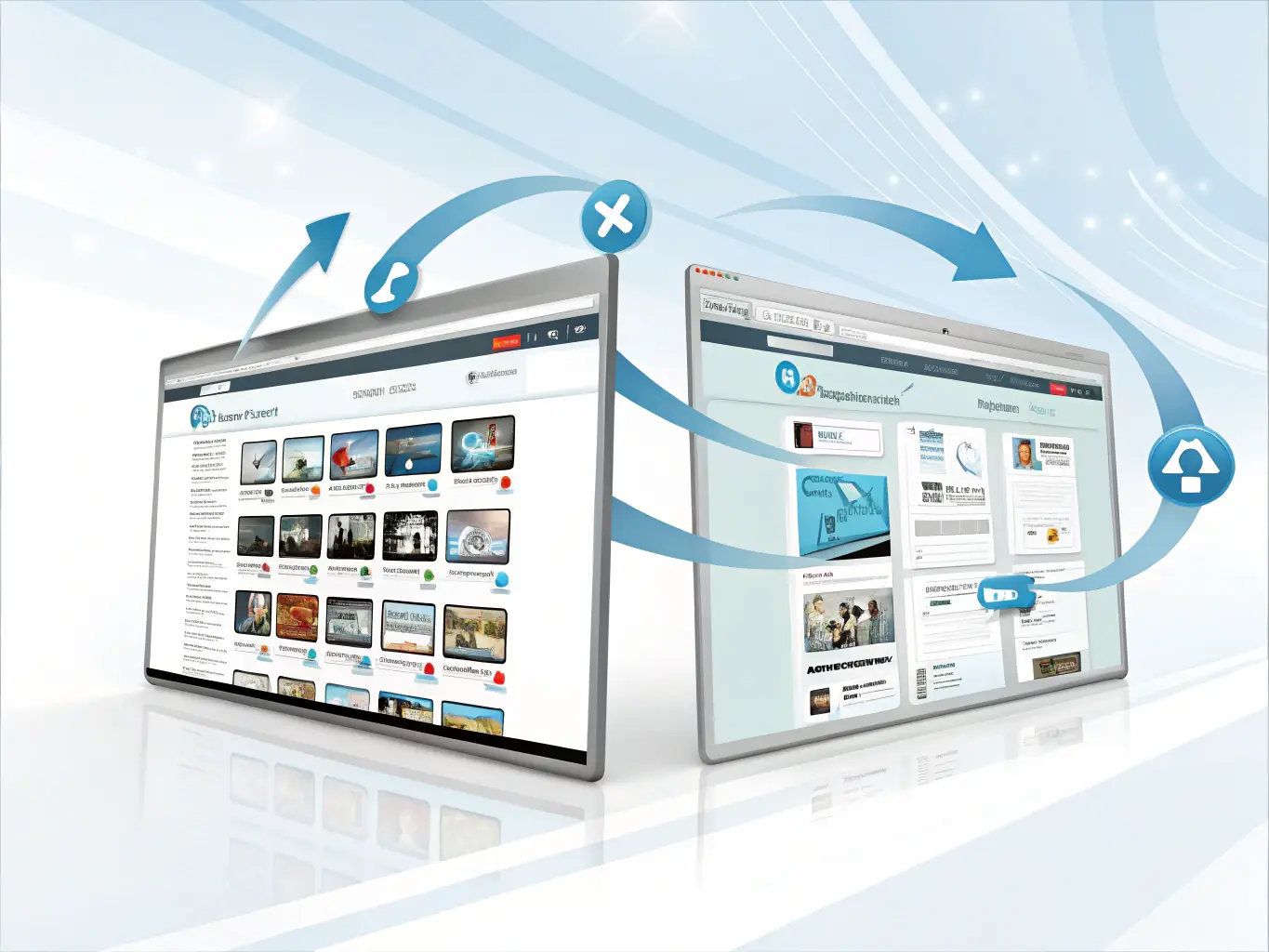 A network of interconnected websites is visually represented, symbolizing the power of link building in SEO. The image emphasizes the importance of high-quality backlinks for improving website authority.